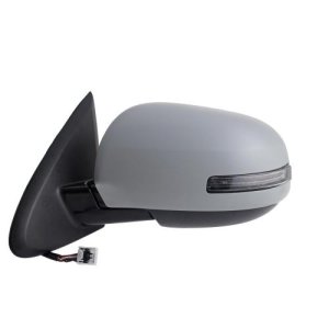 Left (Driver) Outside Side View Mirror for 2017 - 2019 Mitsubishi Outlander Phev, with Blind Spot Detection, without Side View Camera, with Cover, Primed To Match, Assembly,  7632C631-PFM, Replacement
