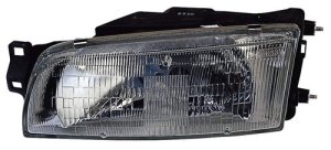 Left (Driver) Headlight Assembly for 1993 - 1996 Mitsubishi Mirage, Front Headlight Assembly Replacement Housing / Lens / Cover, 4 Door; Sedan, Composite; OEM MB912959, Replacement