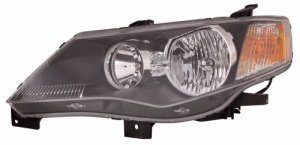 Left (Driver) Headlight Assembly for 2007 - 2008 Mitsubishi Outlander, Front Headlight Assembly Replacement Housing / Lens / Cover, Halogen, Matte Black Bezel, Composite,  8301A917, Replacement