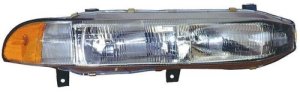 Right (Passenger) Headlight Assembly for 1994 - 1996 Mitsubishi Galant, Front Replacement Housing, Lens, Cover, Composite; MR124296, Replacement