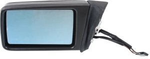 Power Mirror for Mercedes-Benz E-Class 1993-1995 Left (Driver), Manual Folding, Heated, Paintable, without Auto Dimming, Blind Spot Detection, Memory, and Signal Light, Coupe/Sedan/Wagon, Rectangular Housing, Replacement