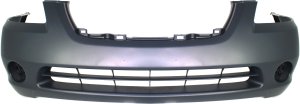 Front Bumper Cover for Nissan Altima 2002-2004, Primed (Ready to Paint), with Fog Light Holes, Replacement