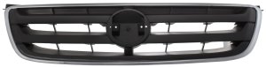 Grille for Nissan Altima 2002-2004, Chrome Shell with Painted Dark Gray Insert, Replacement