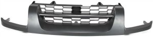 Grille for Nissan XTERRA SE Model, 2002-2004, Gray Shell and Insert, Replacement