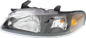 Headlight Assembly for 2002-2003 Nissan Sentra, Left (Driver), Halogen, Black Interior, SE-R/SE-R Spec V Models, Replacement