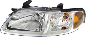 Headlight Assembly for Nissan Sentra 2002-2003, Left (Driver) Side, Halogen Light, with Chrome Trim, Suitable for CA/GXE/XE/Limited Models, Replacement