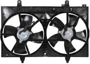 Radiator Fan Shroud Assembly for Nissan Murano 2003-2007, Dual Fan, with Air Conditioning, Replacement
