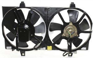 Radiator Fan Shroud Assembly for Nissan Sentra 2000-2001, with Air Conditioning, 1.8/2.0L Engine, Replacement