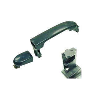 Left (Driver) Front Door Handle Outer for 2007 - 2012 Nissan Versa, Sedan & Hatchback, Rear Exterior, without Smart Entry System, with Cap, Textured Black, Replacement  82641EL12A-PFM