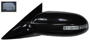 Left (Driver) Outside Side View Mirror Assembly for 2009 - 2014 Nissan Maxima SV 3.5L V6, Power, without Premium Package, with Signal Light -  963029N84A-PFM, Replacement