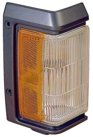 Right (Passenger) Front Side Marker Light Assembly for 1993 - 1995 Nissan Pathfinder with Bright Rim,  B611060G00, Lens Cover, Replacement