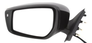 Power Mirror for Nissan Versa 2015-2018, Left (Driver), Manual Folding, Non-Heated, Paintable, with Signal Light, Replacement