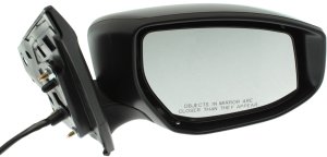 Power Mirror for Nissan Sentra 2013-2019, Right (Passenger) Side, Manual Folding, Heated, Paintable, without Signal Light, Replacement