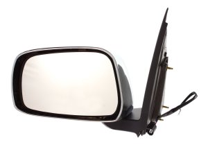 Power Mirror for Nissan Frontier 2005-2010, Left (Driver) Side, Manual Folding, Non-Heated, Chrome Cap, with Black Base, Extended Cab, LE Model, Replacement