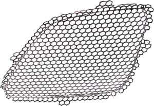 Upper Inner Grille Insert for Pontiac G6 2005-2009, Left (Driver), Plastic, Paint to Match, Iron-Coated Black, Replacement