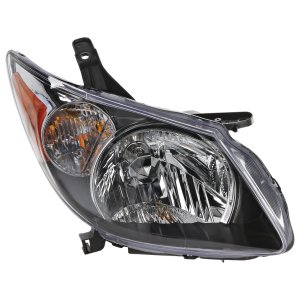 Headlight Assembly for Pontiac Vibe 2003-2004, Right (Passenger), Halogen, Black Interior, Replacement