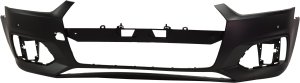 Front Bumper Cover for Audi A5 Quattro/A5 Sportback 2018-2020, Primed (Ready to Paint), without Headlight Washer/Parallel Park Assist Sensor Holes, for Coupe without Parking Aid Sensor/Convertible/Hatchback 2018-2019 with Parking Aid Sensor, Replacement