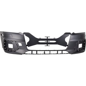 Front Bumper Cover for Audi Q3 2016-2017, 1-Piece Type, Primed (Ready to Paint), Without Parallel Park Assist and Parking Aid Sensor Holes, Replacement