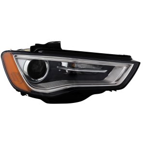 Right (Passenger) Headlight for Audi A3/S3 2015-2016, Lens and Housing, Xenon, without HID Kit or Curve Lightning, Fits Premium/Premium Plus Model, Replacement