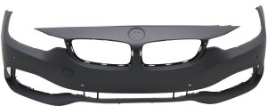 Front Bumper Cover for BMW 4-Series 2014-2017, Primed (Ready to Paint), Without M Sport Package and Headlight, With Intelligent Parking Assist System and Parking Distance Control Sensor Holes, Convertible/Coupe, Replacement