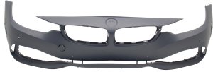 Front Bumper Cover for BMW 4-Series 2014-2017, Primed (Ready to Paint), without M Sport Package, without Headlight Hole, with Parking Distance Control, Intelligent Parking Assist System and Camera Holes, Convertible/Coupe, Replacement