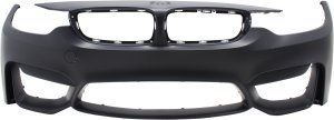 Front Bumper Cover for BMW M3 (2015-2018), M4 (2015-2020), Primed (Ready to Paint), without Headlight Washer Holes, Replacement