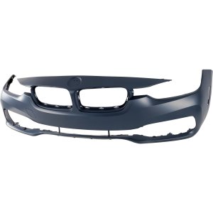 Front Bumper Cover for BMW 3-SERIES 2016-2019, Primed (Ready to Paint), Sport Line without M Sport Package & Headlight Washer Holes, (Sedan 2016-2018) / Wagon, Replacement