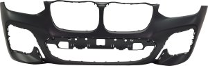 Front Bumper Cover for BMW X3 2018-2021, X4 2019-2021, Fits 30I/M40I Models with M Sport Package and Park Assist Sensor Holes, Without Parking Assistant Plus, Replacement