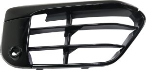 Front Bumper Grille for BMW X1 2016-2018, Right (Passenger), Gloss Black, without M Package, with Park Distance Control Sensor Holes, Replacement
