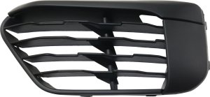 Front Bumper Grille for BMW X1 2016-2018, Left (Driver), Textured Black, without M Package, without Park Distance Control Sensor Holes, Replacement