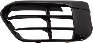 Front Bumper Grille for BMW X1 2016-2018, Left (Driver), Gloss Black, without M Package, without Park Distance Control Sensor Holes, Replacement