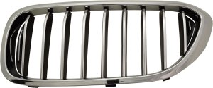 Grille for BMW 5-Series 2017-2020, Left (Driver) Side, without M Package and Luxury Package, Sedan, Replacement - fits models: 520i, 530i, 540i, 550i.