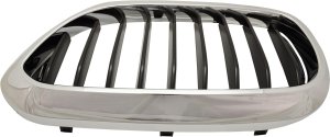 Chrome Grille for BMW 5-Series 2017-2020, Left (Driver), with M Package, Exclude Hybrid Models without Luxury Package, Exclude Night Vision, Sedan Model, Replacement