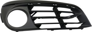 Front Fog Light Molding for BMW 5-Series 2014-2016 Right (Passenger), Textured Black, Without M Package, Luxury/Modern Line, Sedan, Replacement
