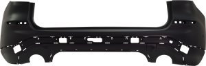 Rear Bumper Cover for BMW X3 30I Models (2018-2021), Primed (Ready to Paint), w/o M Sport Package, w/ Park Assist Sensor Holes, w/ Trailer Hitch, Replacement