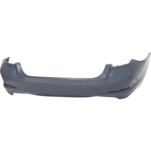 Rear Bumper Cover for BMW 540i (2017-2020), Primed (Ready to Paint), without M Package, with Luxury Package, with Park Distance Control Sensor Holes & Park Assist Sensor Holes, Replacement