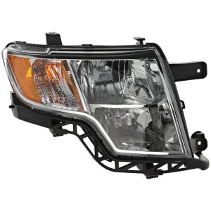 Headlight Assembly for Ford Edge 2007-2010, Right (Passenger), Halogen, Chrome Interior, Excludes Sport Model, Replacement