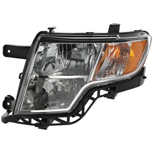 Headlight Assembly for Ford Edge 2007-2010, Left (Driver), Halogen, Chrome Interior, Excluding Sport Model, Replacement