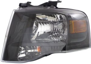 Headlight Assembly for Ford Expedition 2007-2014, Left (Driver), Halogen, with Black-Out (Black Interior), Replacement