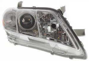 Headlight for Toyota Camry 2007-2009, Right (Passenger) Side, Lens and Housing, Excludes Hybrid Model, Fits Japan Built Vehicle, Replacement