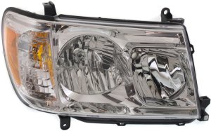 Headlight for Toyota Land Cruiser 2006-2007, Right (Passenger) Side, Includes Lens and Housing, Replacement