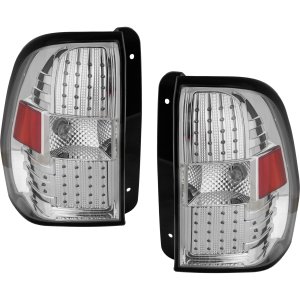 LED Tail Light Assembly for Chevrolet Trailblazer 2002-2009, Right (Passenger) and Left (Driver), Chrome Finish, 2-Piece, Replacement
