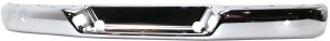 Step Bumper Face Bar for EXPRESS/SAVANA 2013-2023, Without Pad, With Pad Provision, Without Mounting Bracket, Chrome, With Object Sensor Holes (2018-2021, Without Blind Spot Sensor Holes), Replacement