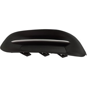 Fog Light Cover for Dodge Dart 2015-2016, Left (Driver), Textured Black with Painted Silver Trim, Fog Light Opening, Replacement