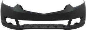 Front Bumper Cover for Acura TSX 2009-2010 Sedan, Primed (Ready to Paint), without Headlight Washer and Parking Aid Sensor Holes, Replacement