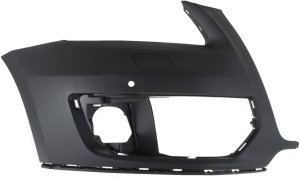 Front Bumper Cover for Audi Q5 2009-2012 Right (Passenger), Primed (Ready to Paint), with Parking Aid Sensor Holes and Headlight Washer Holes, without S-Line Package, Replacement