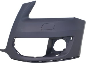 Front Bumper Cover for Audi Q5 2009-2012, Left (Driver), Primed (Ready to Paint), without S-Line Package, without Parking Aid Sensor Holes, Replacement