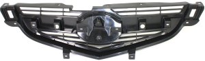 Grille for Acura TL 2004-2006, Textured Black Shell and Insert, Replacement