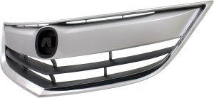 Grille for Acura ILX 2013-2015, Chrome Shell with Painted Black Insert and Chrome Upper Bar, Replacement