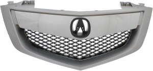 Painted Silver Shell and Insert Grille for Acura MDX 2010-2013, with Upper Bar and Technology Package Model, Replacement
